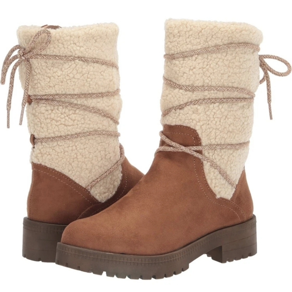 Life Stride Womens Saratoga Mid Calf Winter Boots Size 6.5 Brown Suede Warm